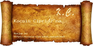 Kocsis Cipriána névjegykártya